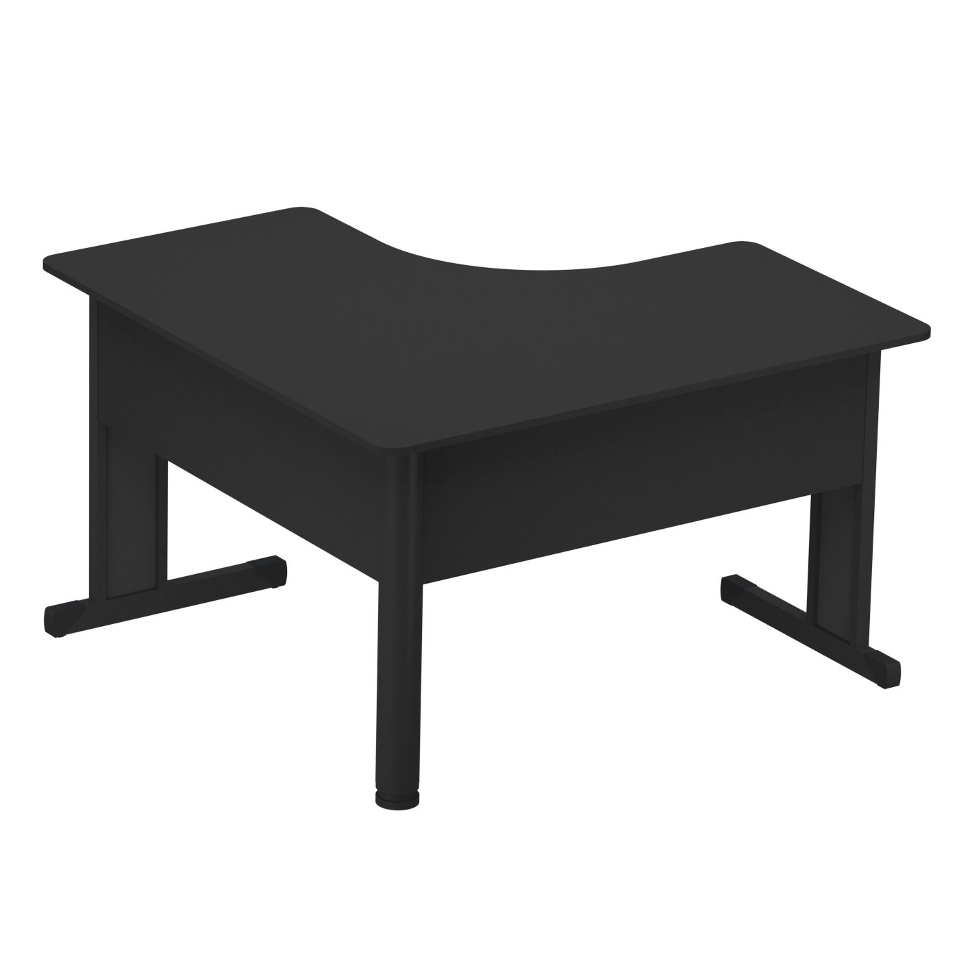 MESA ANGULAR PRETO 1200X1400X750X600 PÉ METÁLICO 15MM 332010115004