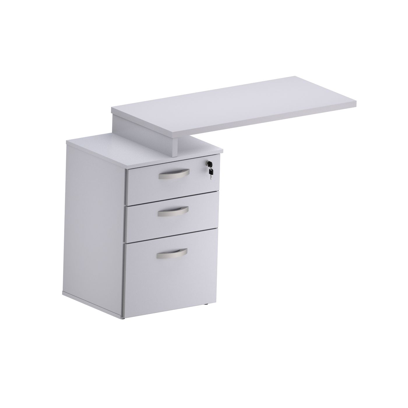 MESA AUXILIAR PEDESTAL 3 GAV. CINZA M25 900X755X420 331080125001