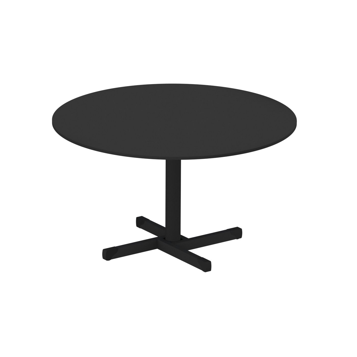 MESA DE REUNIÃO REDONDA COM ABAS PRETO 15MM 1200X750 333010315004