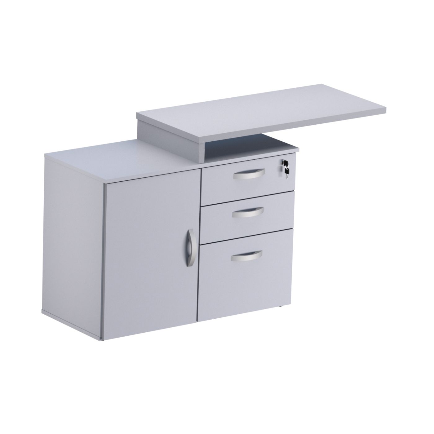 MESA AUXILIAR 1 PORTA 3 GAV. CINZA M25 900X755X420 331086125001