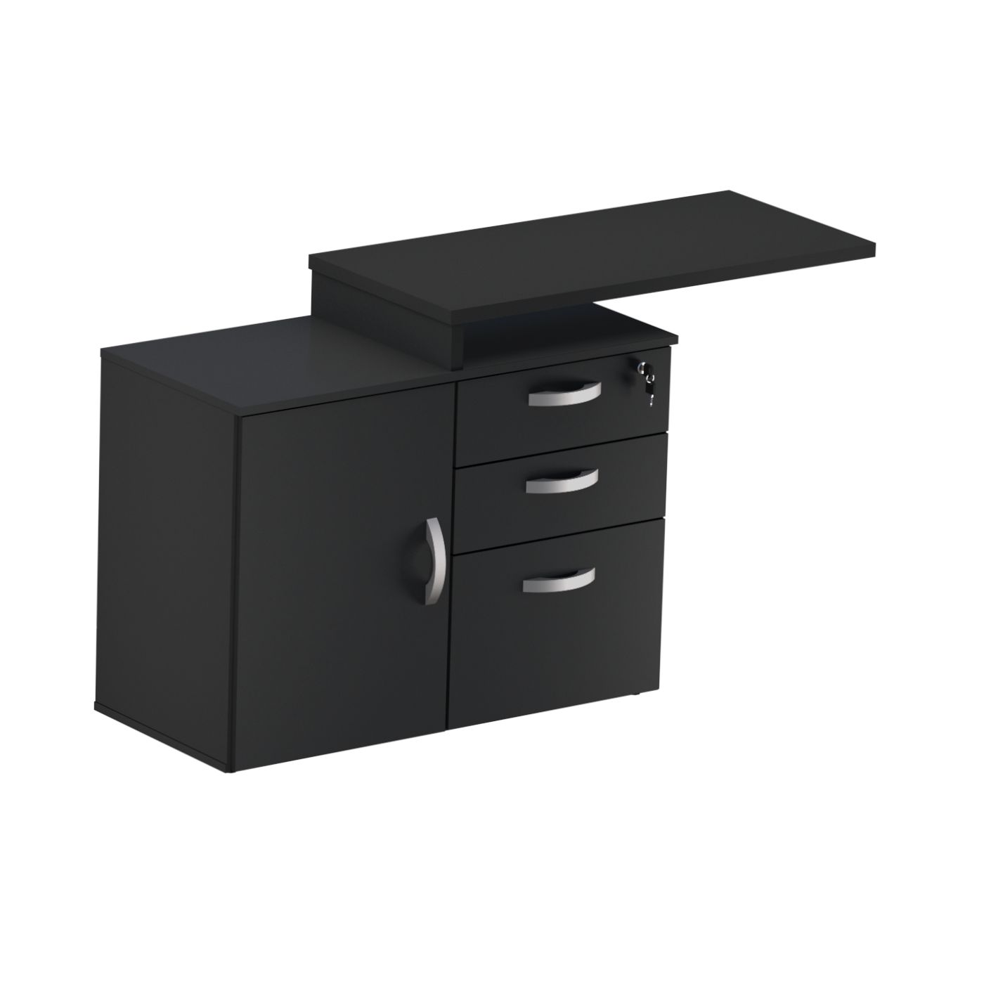 MESA AUXILIAR 1 PORTA 3 GAV. PRETO M25 900X755X420 331086125004