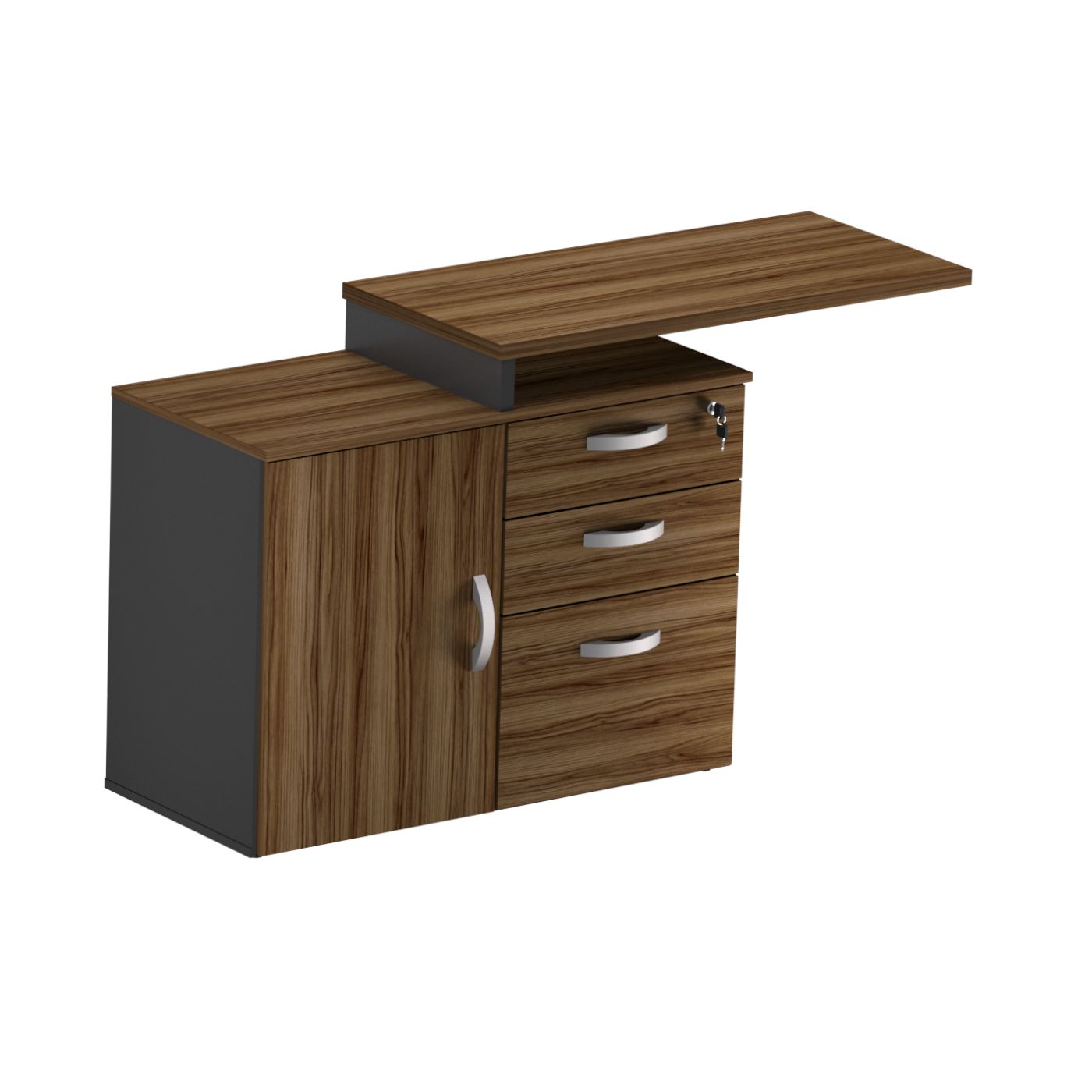 MESA AUXILIAR 1 PORTA 3 GAV. NOGAL/PRETO M25 900X755X420 331086125008