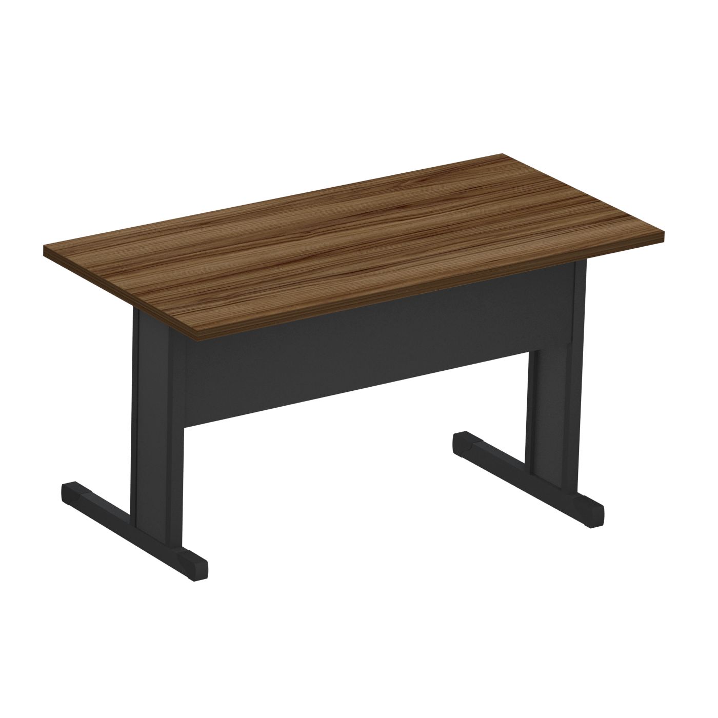 MESA RETA NOGAL/PRETO PÉ METÁLICO M25 1500X760X600 331050025008