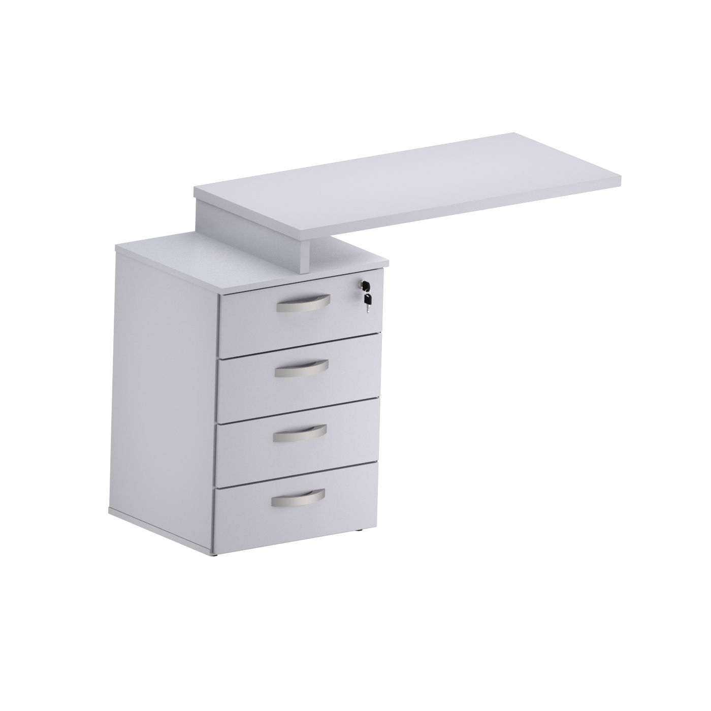 MESA AUXILIAR PEDESTAL 4 GAV. CINZA M25 900X755X420 331080225001