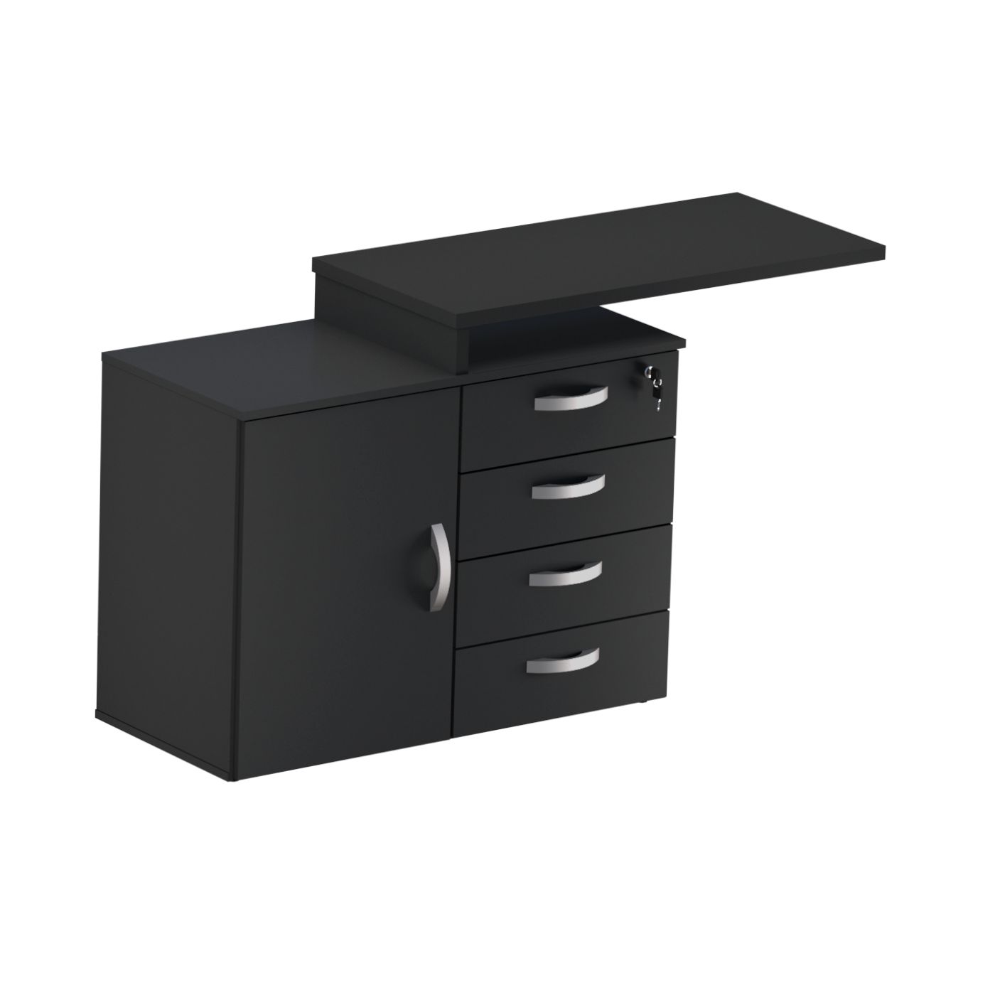 MESA AUXILIAR 1 PORTA 4 GAV. PRETO M25 900X755X420 331087125004